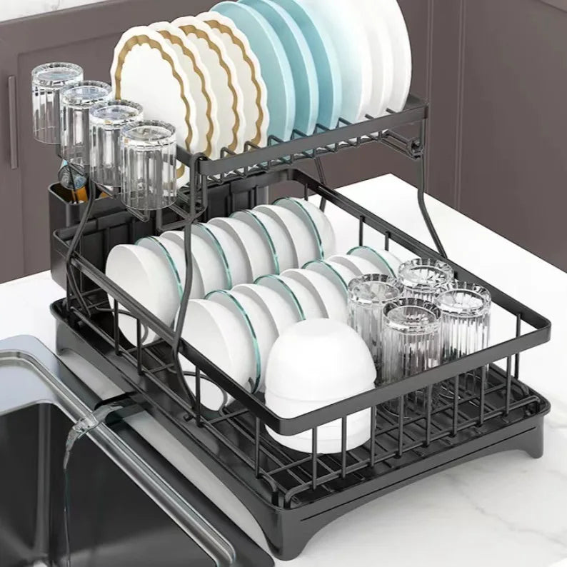 Venloo DuoDry™ – 2-Tier Large Dish Drying Rack