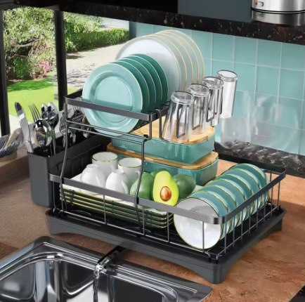 Venloo DuoDry™ – 2-Tier Large Dish Drying Rack