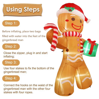 Christmas Inflatable Gingerbread Man 8ft – Venloo Decoration